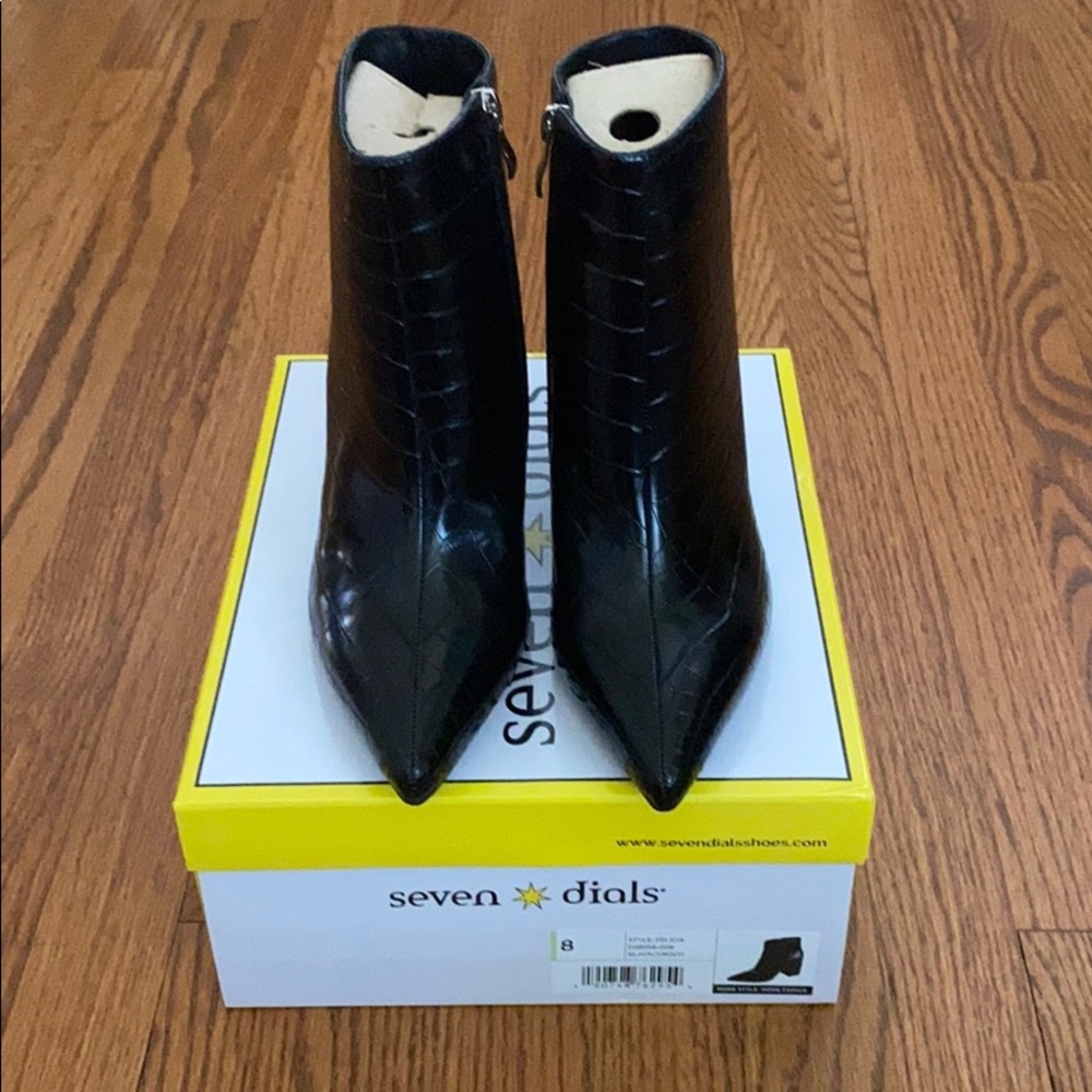 black croc stamped  booties